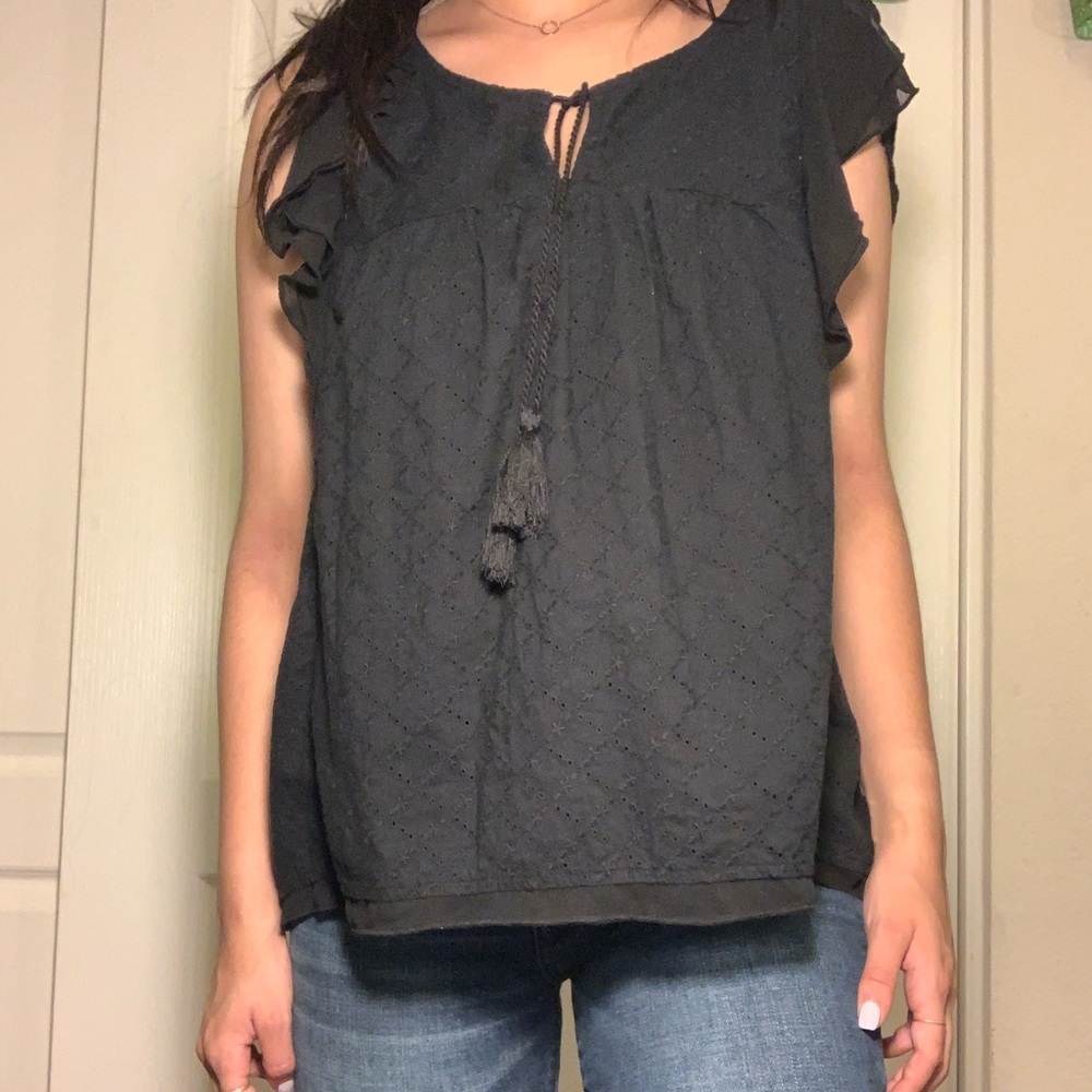 classy black blouse with bow detail